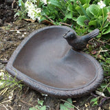 METAL CAST IRON SMALL HEART BIRD SEED FEEDER GARDEN ORNAMENT