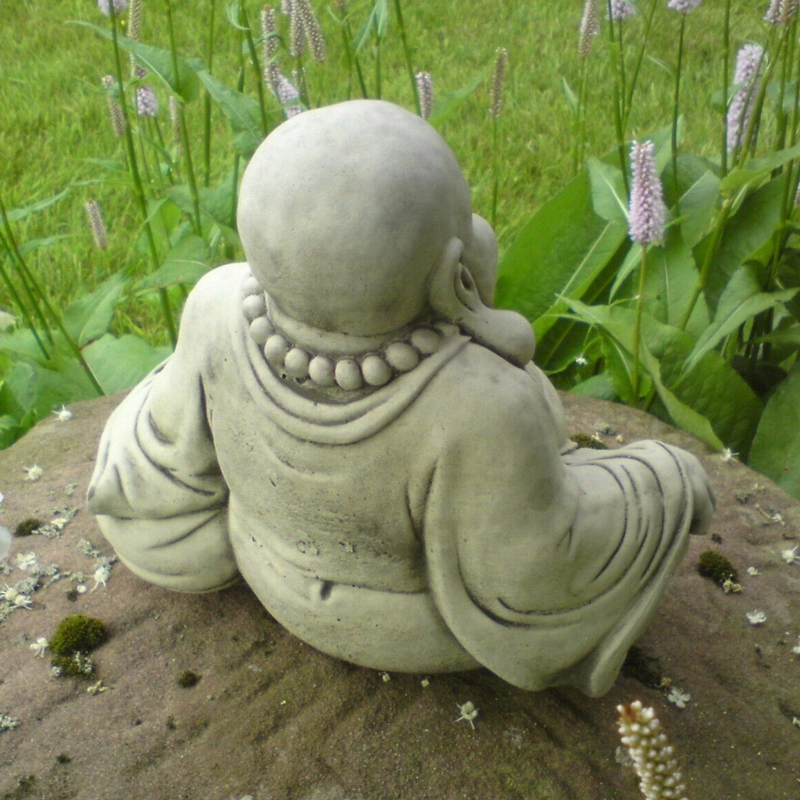 STONE GARDEN LOVELY ZEN MONK PRAYING BUDDHA