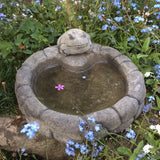 STONE GARDEN PEBBLE FROG BIRD BATH / FEEDER ORNAMENT