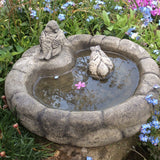 STONE GARDEN PEBBLE BIRDS BIRD BATH DISH FEEDER BOWL DISH ORNAMENT