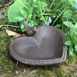 METAL CAST IRON SMALL HEART BIRD SEED FEEDER GARDEN ORNAMENT