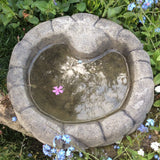 STONE GARDEN PEBBLE FROG BIRD BATH / FEEDER ORNAMENT