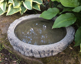 STONE GARDEN LOG STYLE BIRD BATH TOP FEEDER BOWL ORNAMENT