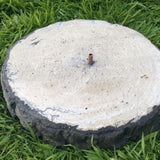 STONE GARDEN LOG STYLE BIRD BATH TOP FEEDER BOWL ORNAMENT