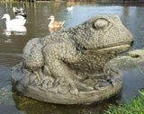 STONE GARDEN LARGE FROG TOAD POND WATER FEATURE SPOUT FOUNTAIN ORNAMENT