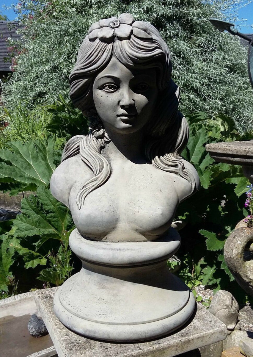 Marie Female Bust statue stone garden ornament