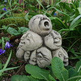STONE GARDEN COMEDY HEAD PILE UP ORNAMENT FUNNY FACES STATUE