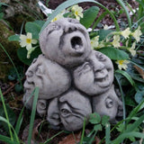 STONE GARDEN COMEDY HEAD PILE UP ORNAMENT FUNNY FACES STATUE