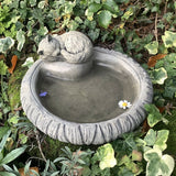 STONE GARDEN SMALL KITTEN BIRD BATH BIRD TOP FEEDER