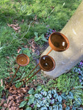 SET OF 3 RUSTY METAL RAIN CATCHER GARDEN STAKES SUPPORTS