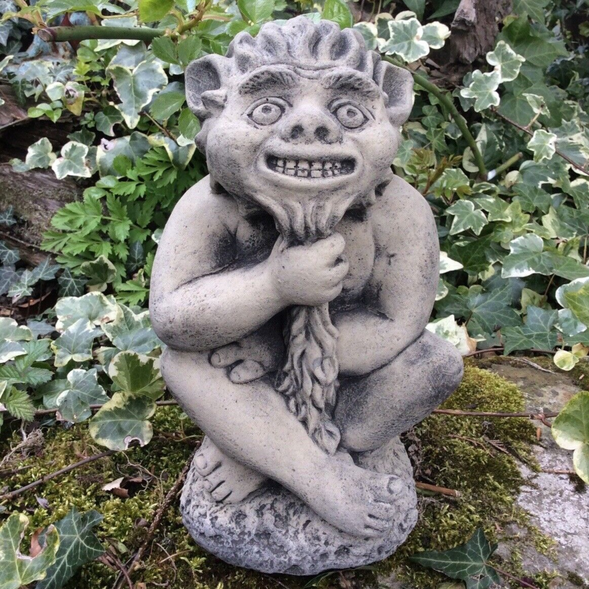 STONE GARDEN BEARDED CHEEKY IMP GOBLIN GREMLIN ORNAMENT – Ferney