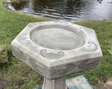 STONE GARDEN LARGE ART DECO BIRD BATH FEEDER ORNAMENT