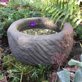 STONE GARDEN OLD STYLE ROCKERY DISH DEEP BIRDBATH FEEDER BOWL ORNAMENT MINI POND