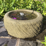 STONE GARDEN OLD STYLE ROCKERY DISH DEEP BIRDBATH FEEDER BOWL ORNAMENT MINI POND