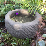 STONE GARDEN OLD STYLE ROCKERY DISH DEEP BIRDBATH FEEDER BOWL ORNAMENT MINI POND