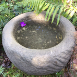 STONE GARDEN OLD STYLE ROCKERY DISH DEEP BIRDBATH FEEDER BOWL ORNAMENT MINI POND