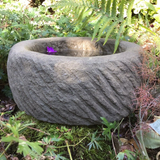 STONE GARDEN OLD STYLE ROCKERY DISH DEEP BIRDBATH FEEDER BOWL ORNAMENT MINI POND