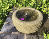 STONE GARDEN OLD STYLE ROCKERY DISH DEEP BIRDBATH FEEDER BOWL ORNAMENT MINI POND