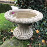 STONE GARDEN ROUND PEDESTAL BIRD BATH BIRD FEEDER BOWL DISH ORNAMENT