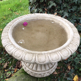 STONE GARDEN ROUND PEDESTAL BIRD BATH BIRD FEEDER BOWL DISH ORNAMENT