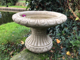 STONE GARDEN ROUND PEDESTAL BIRD BATH BIRD FEEDER BOWL DISH ORNAMENT