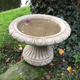 STONE GARDEN ROUND PEDESTAL BIRD BATH BIRD FEEDER BOWL DISH ORNAMENT