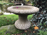 STONE GARDEN ROUND PEDESTAL BIRD BATH BIRD FEEDER BOWL DISH ORNAMENT