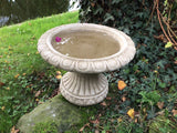 STONE GARDEN ROUND PEDESTAL BIRD BATH BIRD FEEDER BOWL DISH ORNAMENT