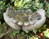 STONE GARDEN HANDS SUNFLOWER DISH BIRD SEED FEEDER BOWL BATH ORNAMENT