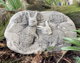STONE GARDEN WOODLAND RABBITS WALL PLAQUE HARE EASTER BUNNIES