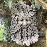 STONE GARDEN WOODLAND GREEN MAN LEAF FACE WALL PLAQUE