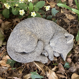 STONE GARDEN SLEEPING CAT ORNAMENT STATUE MEMORIAL