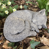 STONE GARDEN SLEEPING CAT ORNAMENT STATUE MEMORIAL