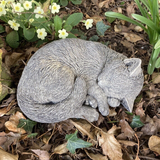 STONE GARDEN SLEEPING CAT ORNAMENT STATUE MEMORIAL