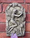 STONE GARDEN PAIR OF FLOWER FAIRY WALL PLAQUES