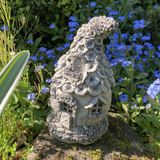 STONE GARDEN SMALL FLORAL FAIRY HOUSE COTTAGE ORNAMENT