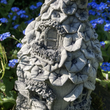 STONE GARDEN SMALL FLORAL FAIRY HOUSE COTTAGE ORNAMENT