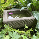 STONE GARDEN OLD STYLE RECTANGULAR ROCKERY BIRD BATH MINI POND TROUGH BOWL