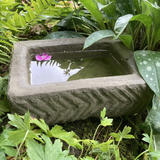 STONE GARDEN OLD STYLE RECTANGULAR ROCKERY BIRD BATH MINI POND TROUGH BOWL