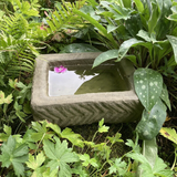 STONE GARDEN OLD STYLE RECTANGULAR ROCKERY BIRD BATH MINI POND TROUGH BOWL
