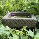 STONE GARDEN OLD STYLE RECTANGULAR ROCKERY BIRD BATH MINI POND TROUGH BOWL
