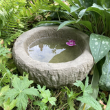 STONE GARDEN OLD STYLE ROUND ROCKERY BIRD BATH FEEDER DISH BOWL