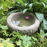 STONE GARDEN OLD STYLE ROUND ROCKERY BIRD BATH FEEDER DISH BOWL