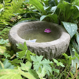 STONE GARDEN OLD STYLE ROUND ROCKERY BIRD BATH FEEDER DISH BOWL