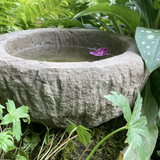 STONE GARDEN OLD STYLE ROUND ROCKERY BIRD BATH FEEDER DISH BOWL