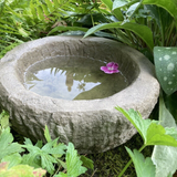 STONE GARDEN OLD STYLE ROUND ROCKERY BIRD BATH FEEDER DISH BOWL