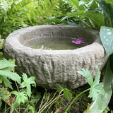 STONE GARDEN OLD STYLE ROUND ROCKERY BIRD BATH FEEDER DISH BOWL