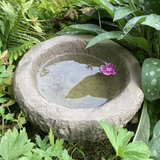 STONE GARDEN OLD STYLE ROUND ROCKERY BIRD BATH FEEDER DISH BOWL