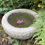 STONE GARDEN OLD STYLE ROUND ROCKERY BIRD BATH FEEDER DISH BOWL