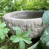 STONE GARDEN OLD STYLE ROUND ROCKERY BIRD BATH FEEDER DISH BOWL